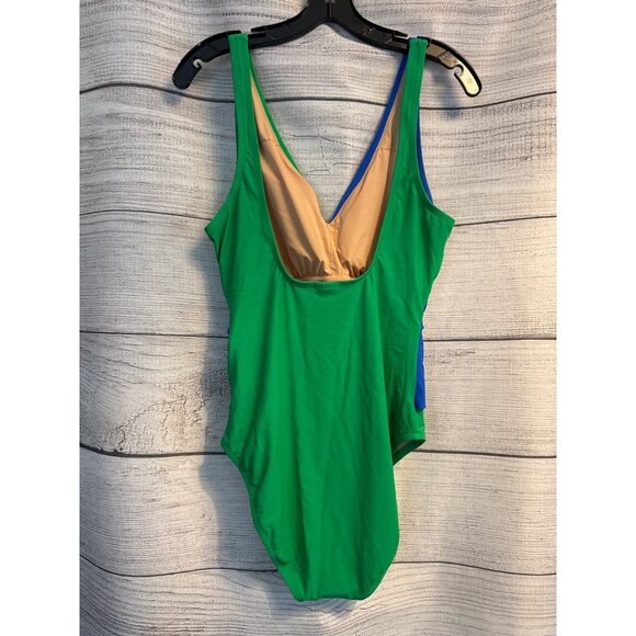NWT J. Crew Colorblock One-Piece Swimsuit Size L - Picture 2 of 3